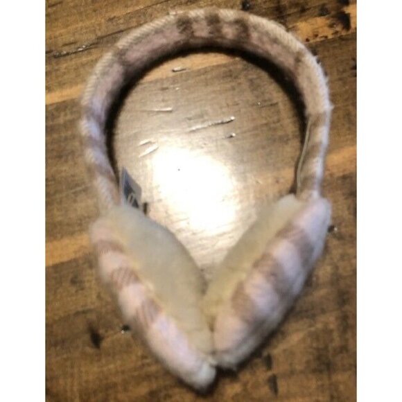 PREOWNED $236 BURBERRY PINK CASHMERE NOVA CHECK EARMUFFS - Picture 2 of 7